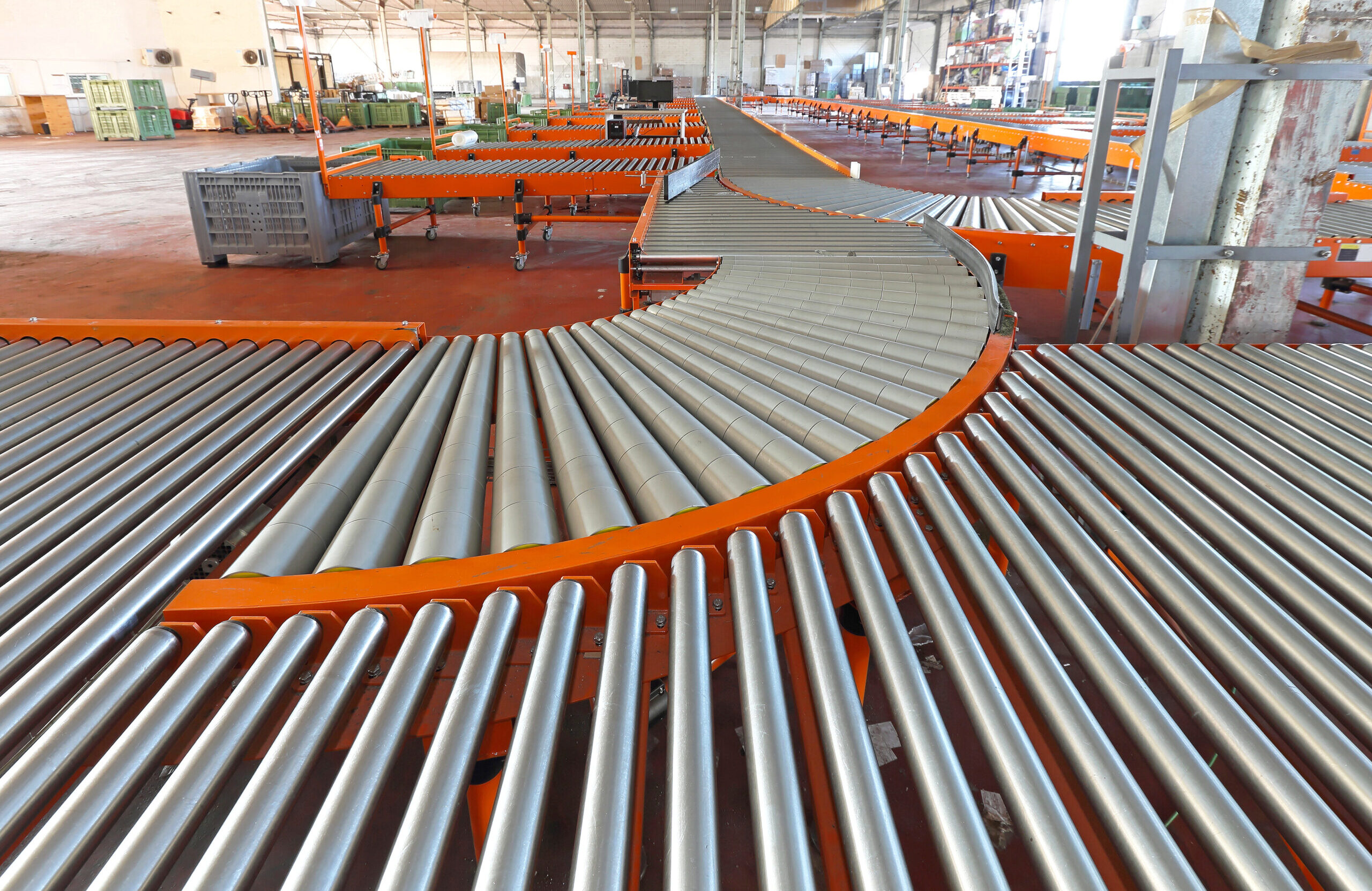 Conveyer,Roller,Sorting,System,In,Distribution,Warehouse