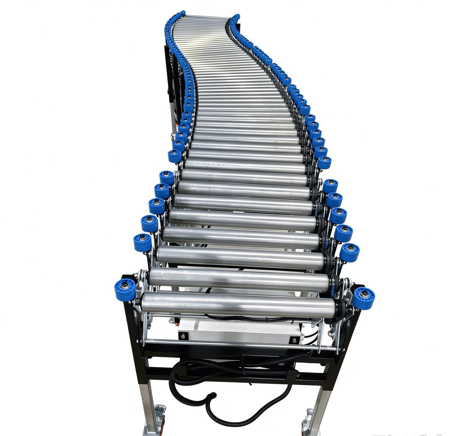 Motorized Telescopic Roller Conveyor with Side Guide Guardrails for Truck & Container Loading Unloading - Image 4