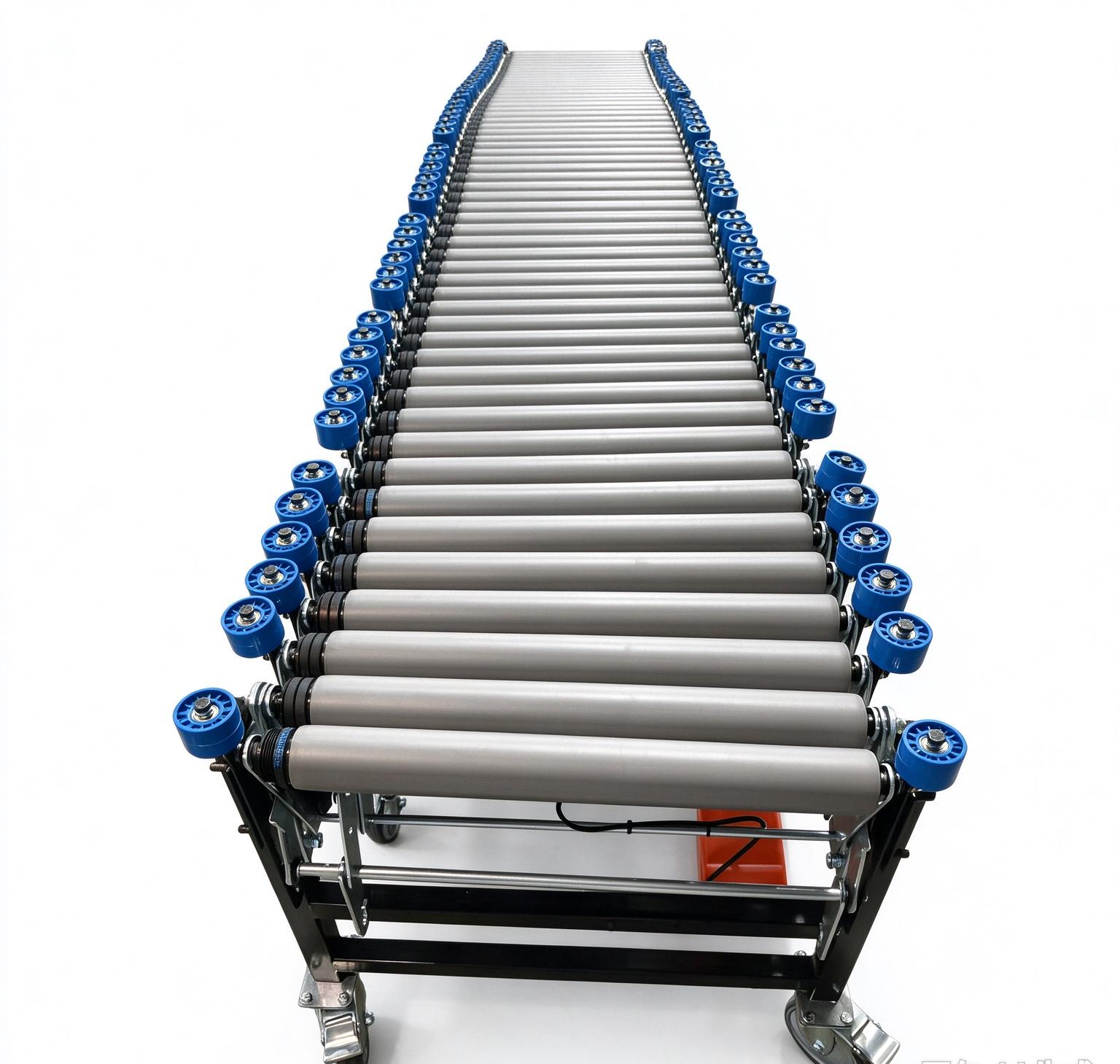 Motorized Telescopic Roller Conveyor with Side Guide Guardrails for Truck & Container Loading Unloading - Image 3