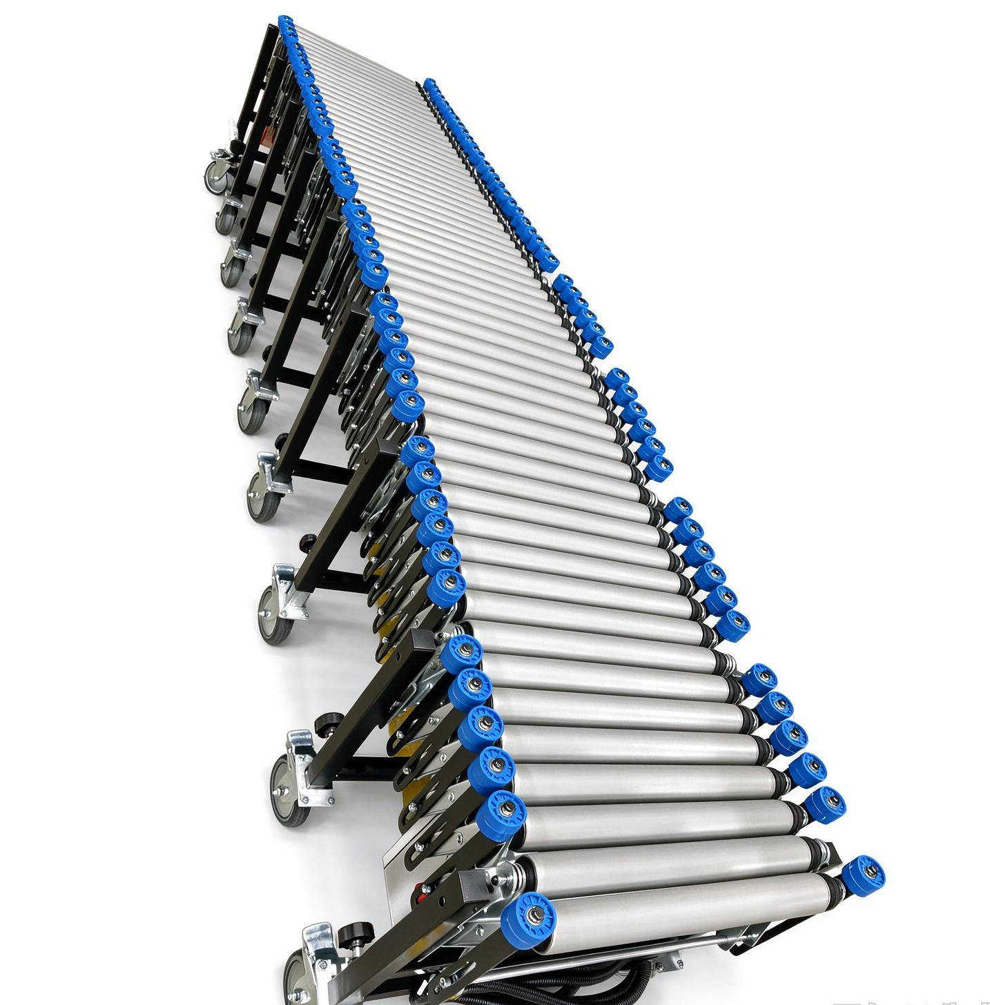 Motorized Telescopic Roller Conveyor with Side Guide Guardrails for Truck & Container Loading Unloading - Image 6